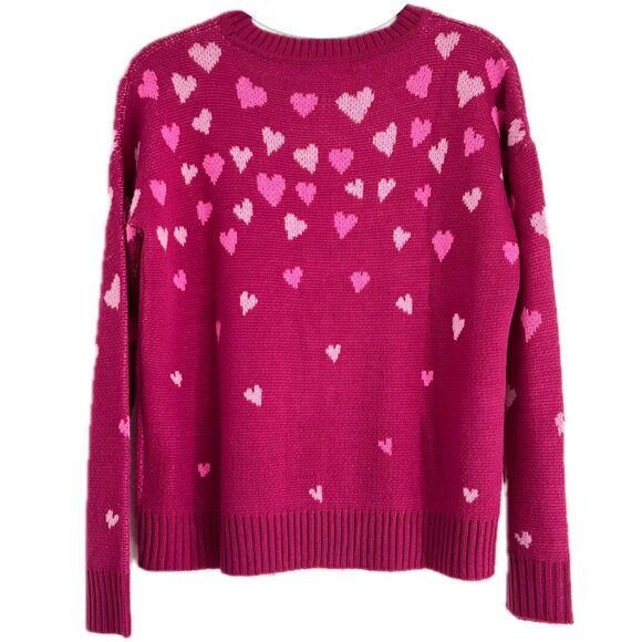 Lilly Pulitzer Elizabelle Sweater Mulberry Ombre Heart Jacquard Womens Sz XS NEW - Picture 2 of 12